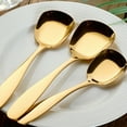 thumbnail image 5 of 3 Pcs/Set Stainless Steel Flat Spoons Chinese Silver Soup Coffee Tea Dinner Gold Spoon Sets Kitchen Accessories-Gold, 5 of 6