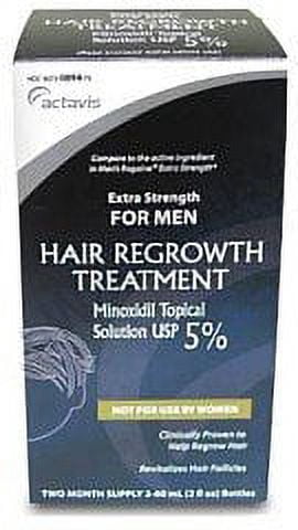 Minoxidil Men's Regular Strength Hair Regrowth Treatment 5% Solution, 60 mL, 2 Count