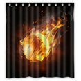 thumbnail image 1 of Cortina de ducha ABPHQTO Símbolo flamígero brillante 160x180 cm poliéster impermeable, 1 of 1