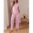 thumbnail image 2 of Ekouaer Womens Pajama Sets Cap Sleeve Sleepwear Tops and Long Pants Comfy Pjs 2 Piece Lounge Set with Pockets, 2 of 6