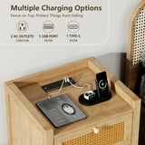 LGHM Boho Nightstand Set of 2 with Charging Station