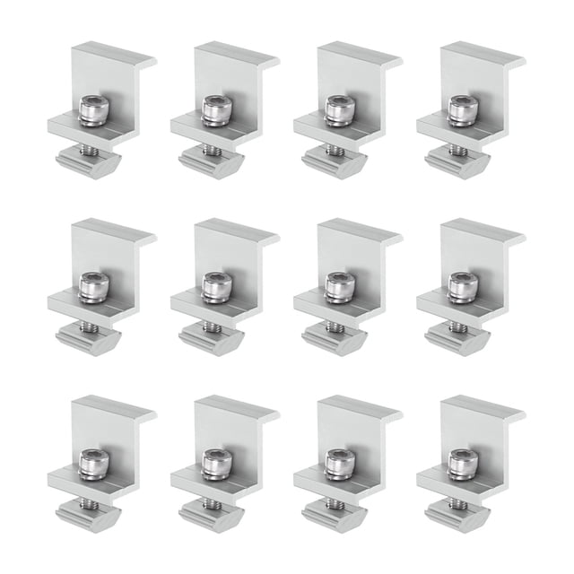 Uxcell 12-Pack Soporte para Panel Solar Clip Z de 30mm Ligero de Aluminio Anodizado Libre de Corrosión Blanco