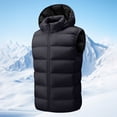 thumbnail image 5 of Atkumj Plus Size Mens Puffer Vest Casual Comfortable Hooded Full Zip Down Vest Fashion Warm Sleeveless Solid Color Puffy Vest with Side Pockets, 5 of 8