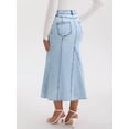thumbnail image 4 of DARING DIVA Women's Fishtail Jean Stretchy Midi Denim Skirts Small Light Blue, 4 of 7