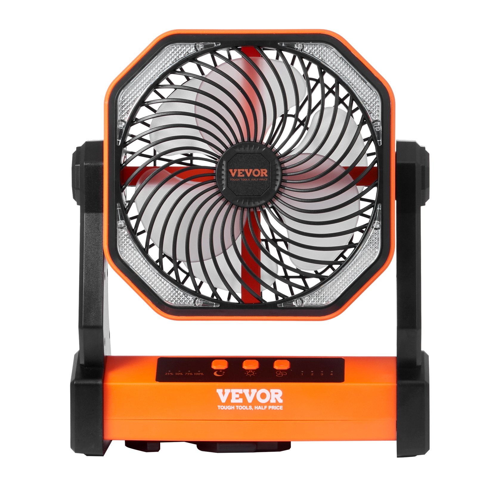 VEVOR Portable Fan Rechargeable 8 inch, Battery Powered Fan with LED Lantern, 4 Speeds Adjustable Portable Small Table Fan Personal, USB Battery Operated Fans for Travel Bedroom Home Camping Office