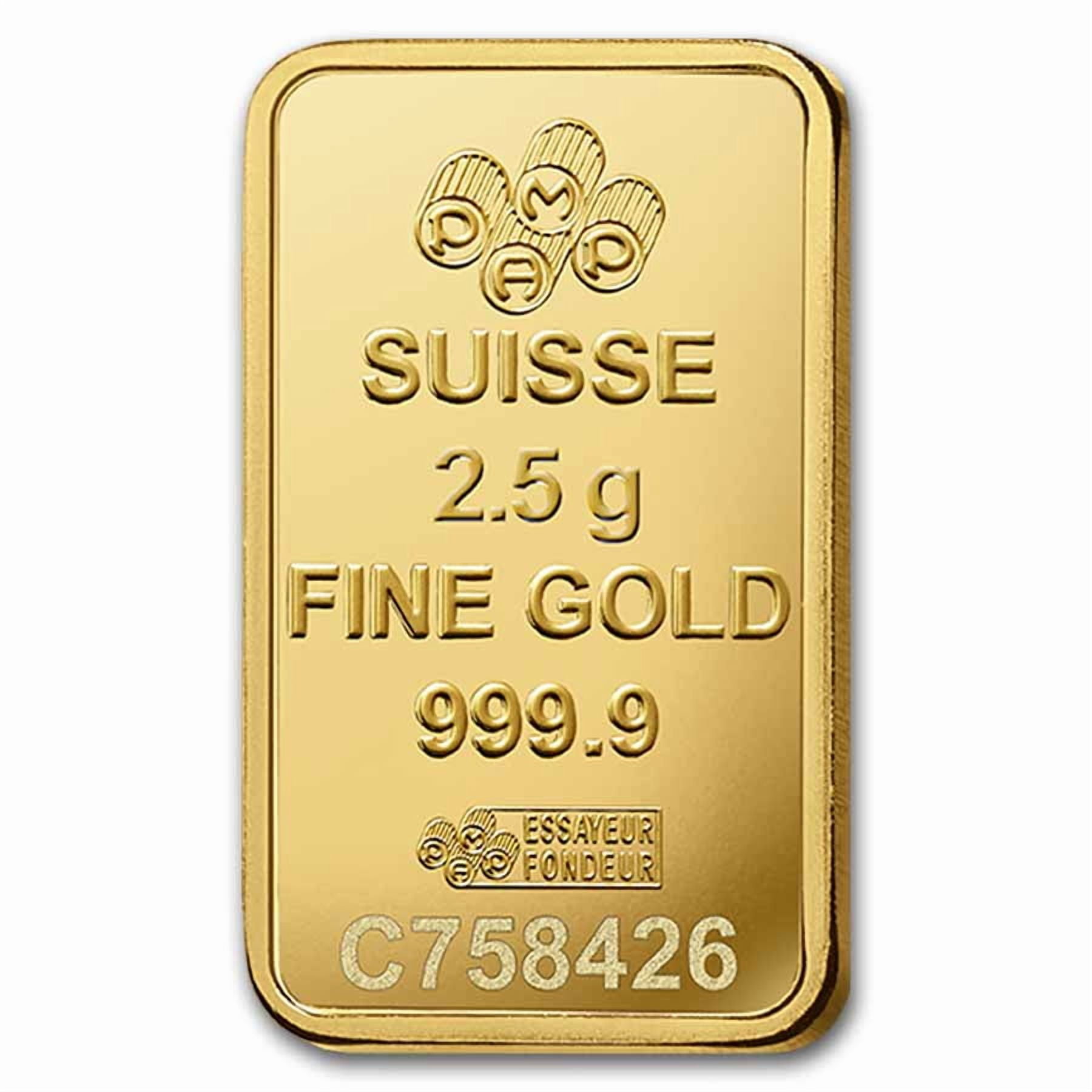 Pamp Suisse 2.5 Gram Gold Bar, Lady Fortuna Design, .9999 Fine Gold, In  Assay - Walmart.com