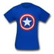 Captain America Merveille Super-Héros Bande Dessinée Bouclier sur T-Shirt T-Shirt Royal Adulte – image 3 sur 3