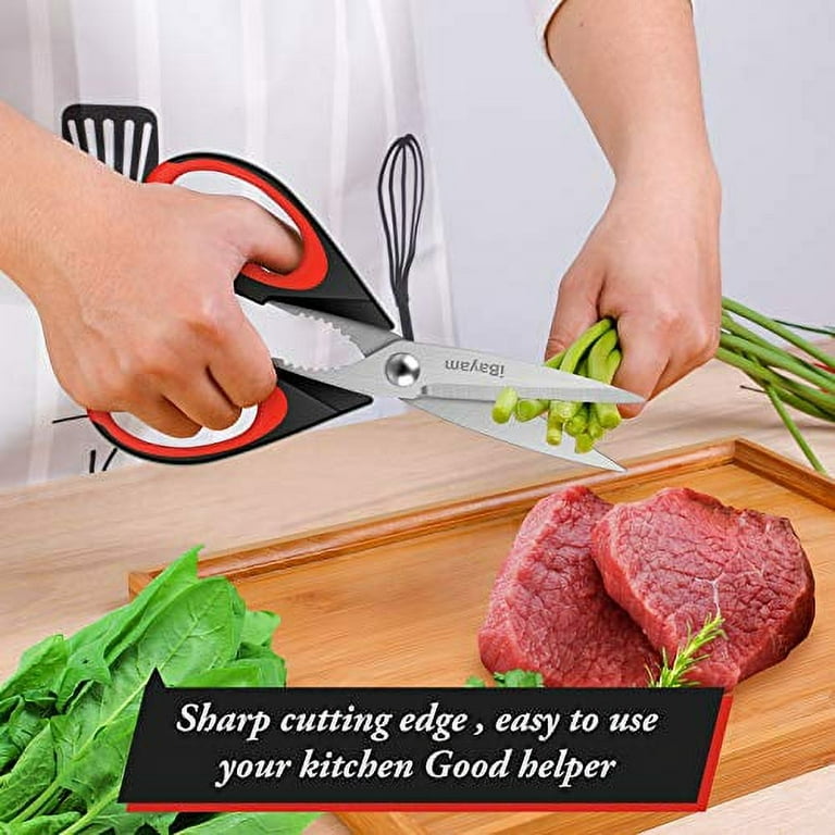 Kitchen Shears, iBayam 2-Pack Kitchen Scissors Heavy Duty Meat