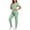 Green, variant on Ynynloco Medical Uniform Jogger Scrubs for Women Set – Stretch V-Neck Scrub Top & Elastic Jogger Scrub Pants for Women with Pockets