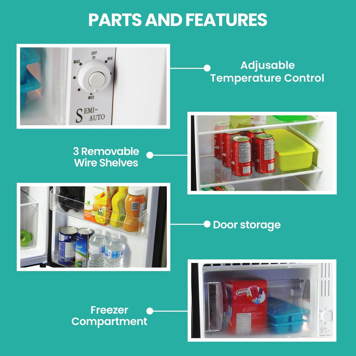 Koolatron Réfrigérateur compact en acier inoxydable de 6,2 pieds cubes avec congélateur, mini-réfrigérateur de grande capacité, argent