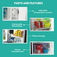 thumbnail image 3 of Koolatron 6.2 cu ft Stainless Steel Compact Fridge with Freezer, Mini Fridge with Large Capacity, Silver, 3 of 7