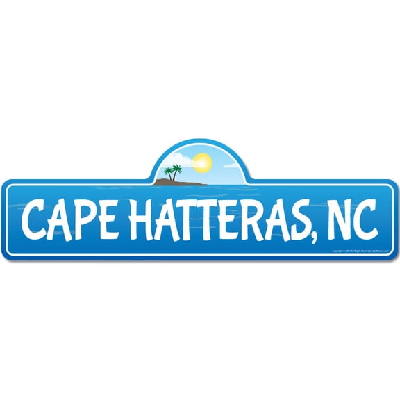 Cape Hatteras NC North Carolina Beach Street Sign | Indoor/Outdoor | Surfer Ocean Lover Décor For Beach House Garages Living Rooms Bedroom | Signmission Personalized Gift