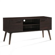 Amal Mid Century Modern TV Stand | Console Table | Entertainment Center | Scandinavian, Danish, Minimalist Design | Perfect for Apartment, Living Room, or Den | Finished Fiberboard in Wenge
