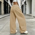 thumbnail image 5 of Vixolx Womens Wide Leg Sweatpants Decorative Drawstring Elastic Waist Baggy Barrel Pants with Pockets Casual Solid Color Trousers, 5 of 7
