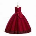 thumbnail image 4 of mgoYE Party Dress for Girls Flower Girl Dress for Wedding Tulle Floor Length Princess formal Prom Party Pageant Dance Ball Gown(Red,12-13 Years), 4 of 9