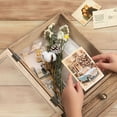 thumbnail image 6 of Xinhao 3.2" Deep Shadow Box Frame with Drawer & Glass Front, Rustic Brown Wood Display Case for Memorabilia, Photos, and Medals, 6 of 7