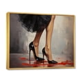 thumbnail image 2 of Designart "Stylish Red And Black High Heels Sleek Silhouette VI" Fashion Floater Framed Wall Art Living Room, 2 of 7