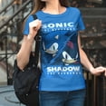 thumbnail image 3 of Sonic vs Shadow Split T-Shirt for Adult, Classic Game Vintage Distressed, 3 of 4
