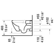 Duravit 2222090092 Happy D.2 Dual Flush One-Piece Wall Mounted Washdown Rimless Elongated Toilet