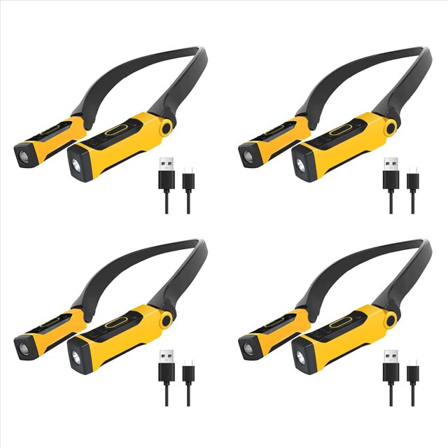 4X Lámpara de Lectura USB Recargable, Luz para Libro de Cuello, 2 Niveles de Brillo, Flexibles para Leer, Acampar y Reparar