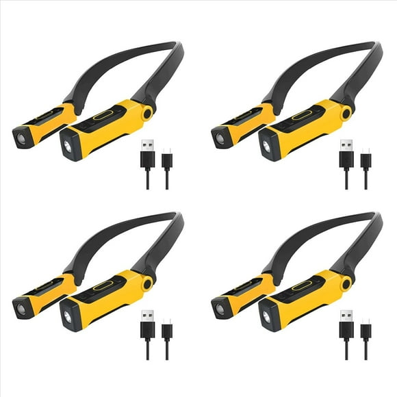 4X Lámpara de Lectura USB Recargable, Luz para Libro de Cuello, 2 Niveles de Brillo, Flexibles para Leer, Acampar y Reparar