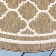 thumbnail image 5 of Safavieh Courtyard Alina Geometric Quatrefoil Indoor/Outdoor Area Rug, Brown/Bone, 4' x 4' Round, 5 of 14
