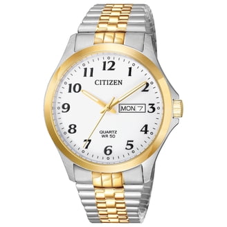 Citizen Quartz Two-Tone Link Watch Silver Gold Classic JB8 Amazon.com: Citizen Quartz Mens Watch, Silver Dial  main image 3