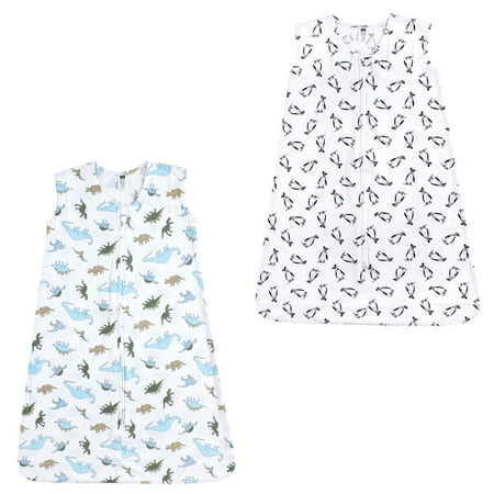 UPC: 0660168885057 | Hudson Baby Boy and Girl Jersey Cotton Sleeping Bag 2 Pack  Dinosaurs and Penguins  12-18 Months