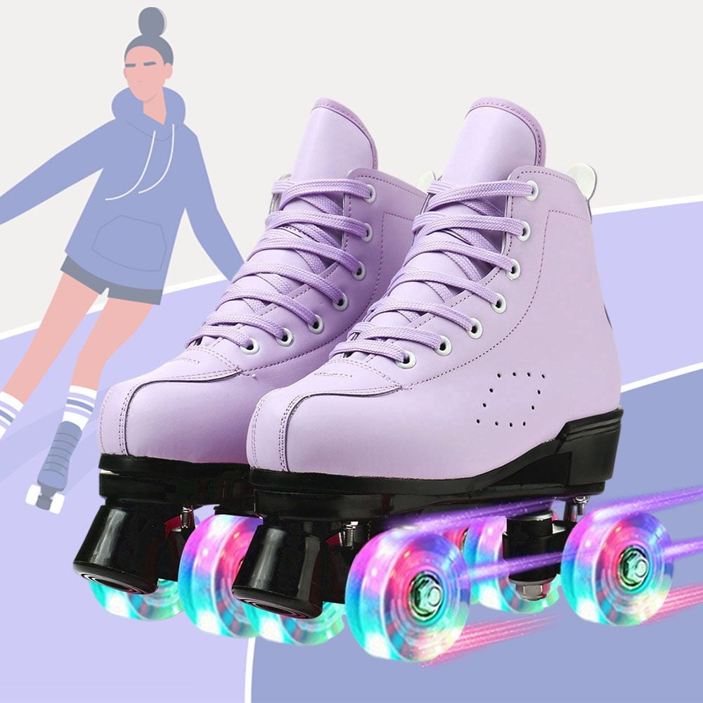 Roller Skates for Adult Cozy PU Leather Hightop Roller Skates Retro