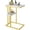 Gold, variant on C Shaped End Table,Small Side Table for Couch and Bed, Gold Snack Couch Table for Small Spaces, Living Room, Bedroom,Bedside (White Marble)