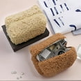 thumbnail image 6 of Small Travel Fuzzy Makeup Bag: Aesthetic Makeup Bag, Soft Plush Cosmetic Bag for Women, Cute Makeup Bags for Purse, Portable Storage Bag Zipper Toiletry Organizer (Pink), 6 of 7
