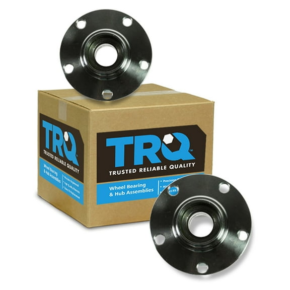TRQ Rear Wheel Hub & Bearing Pair Set for 03-09 Audi A4 FWD BHA53581