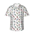 thumbnail image 1 of Fotbe Milk Tea Camisa Hawaiana para Hombre Unisex – Camisa Casual de Verano con Botones de Manga Corta de Algodón y Lino,Medium, 1 of 7