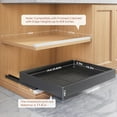thumbnail image 4 of 2 Pack Pull Out Cabinet Organizers 21"Deep With Raising Pad for Framed Cabinets,Expandable Slide Out Drawers Upgrade 3 Slide Rails,Roll Out Shelves Adhesive,Adjustable Width 15.2"-26.3" Black, 4 of 7
