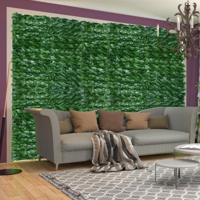 1 rollo de seto artificial con hojas verdes para decoración de pared, para jardín, boda