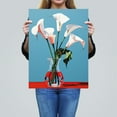 thumbnail image 4 of Lustrous Lilies Calla Flowers Blue Red Large Wall Art Poster Print Thick Paper 18X24 Inch, 4 of 5