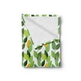 thumbnail image 2 of Leaves Soft Flannel Fleece Throw Blanket, Mother Nature Feng Shui Themed Vegetation Growth Tranquil Illustration, Cozy Plush for Indoor and Outdoor Use, 50" x 60", Fern Green Marigold, by Ambesonne, 2 of 5