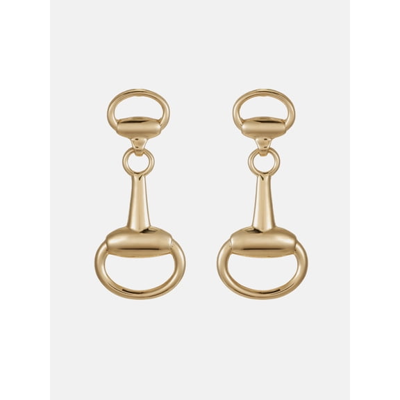 Scenario Horsebit Drop Earrings, Gold-Tone