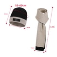 thumbnail image 3 of 2 Piece Winter Beanie Hat Scarf Set for Men and Women, Knitted Fleece Lined Hats thermal Long Scarf, 3 of 5