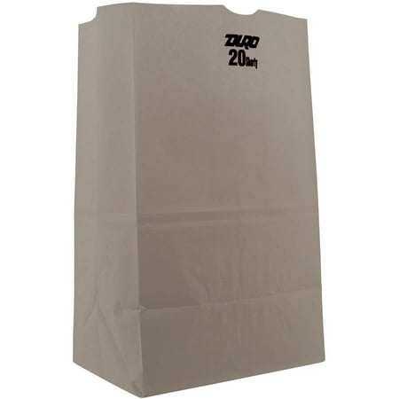 Duro Squat Fold Top Paper Bags,White, 500 Ct