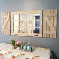 thumbnail image 2 of Farmhouse Window Pane Mirror with Shutters, Decorative Distressed Wood Mirrors for Living Room(Window Mirrorx1,Shuttersx2), Natural, 2 of 6
