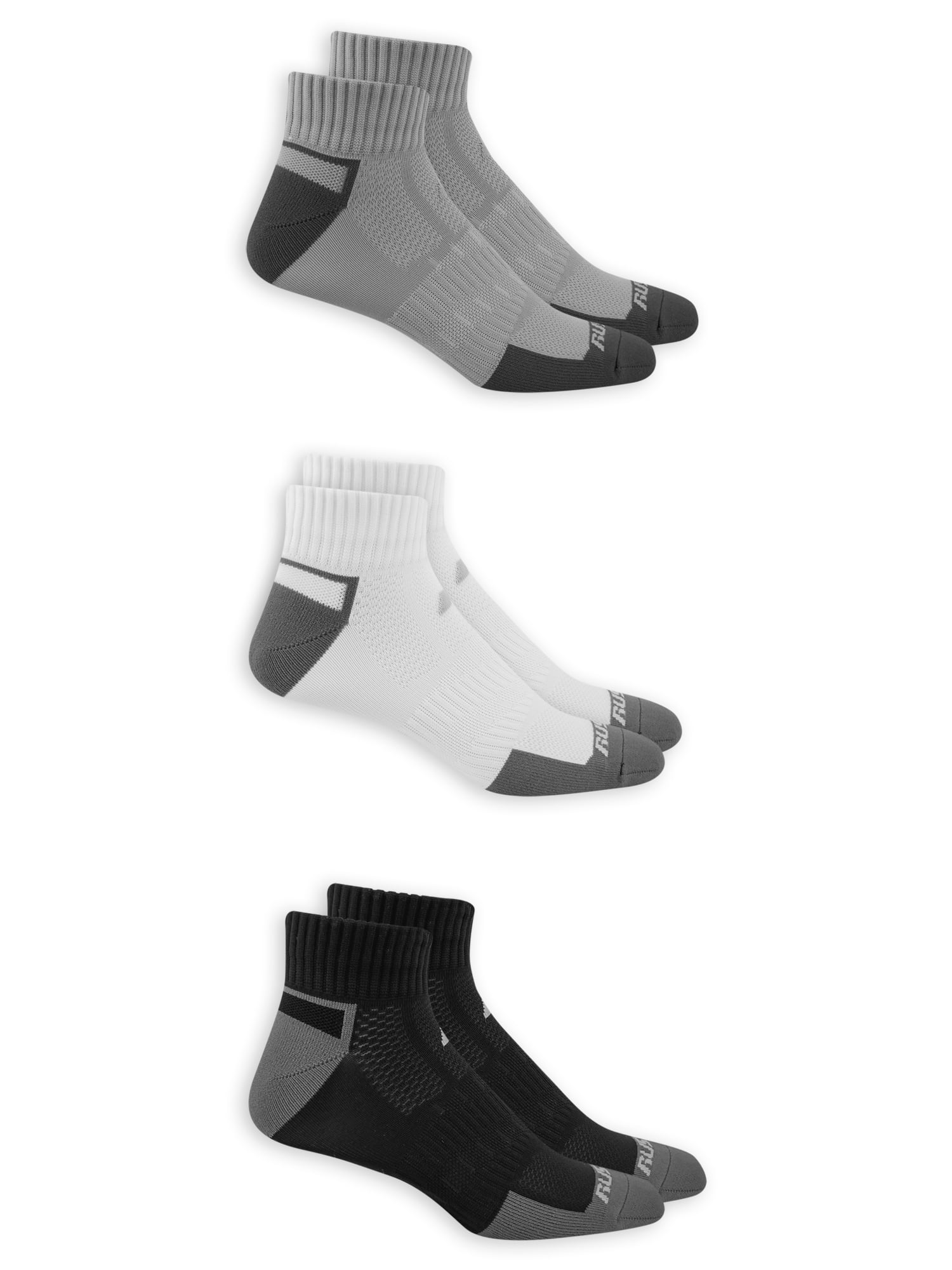 3 pair pack of men's black sports socks from Russell Athletic size 9-12 uk new 