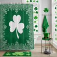 thumbnail image 5 of Shower Curtain, Retro St. Patrick's Day Celtic Knots Shamrock Leaves Waterproof Shower Curtain Set with Hooks for Bathroom Showers,Stalls and Bathtubs,36x72In Green, 5 of 9