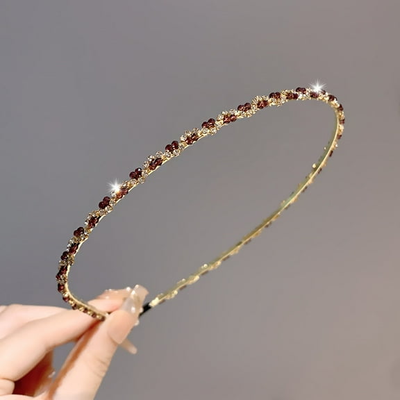 1pc Alloy Rhinestone Hair Bands Hair Accessories for Woman Siam 150x130mm