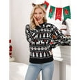 thumbnail image 3 of Yesfashion Family Christmas Sweater Reindeer Snowflake Pattern Crew Neck Holiday Pullover Knitwear, 3 of 5