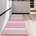 thumbnail image 4 of Pink and Green Striped Pattern Kitchen Rug Mat,Kitchen Runner Rugs Non Skid Washable,Decorative Kitchen Floor Mats for Kitchen,Sink,Laundry,17"X47", 4 of 5