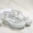 thumbnail image 4 of Under $15 Sandals Women, Xunlbb Fashion Women Casual Round Head Sandals Comfy Beach Casual Shoes(Silver,Size:36), 4 of 9