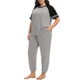 thumbnail image 5 of Cueply Women’s Plus Size Pajama Set 2 Piece Short Sleeve Lounge Top and Elastic Waist Jogger Pants Soft Sleepwear, 5 of 7