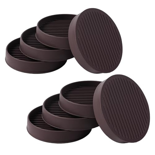 3x3 Round Rubber Furniture Caster Cups,Anti-Sliding Furniture Pads Bed Stopper Floor Protectors with Grip - Protect Any Flooring