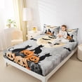 thumbnail image 4 of Manfei Magic Cat Animal Bed Sheets for Kids, Halloween Bat Pumpkin King Sheets, Mystic Halloween Bat Sheet Set, Breathable Home Decor, 4pcs, 4 of 7